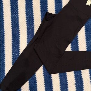 Aerie Black Offline 7/8 Hi-Rise Leggings with Perforated Detail